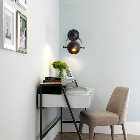 Lampada da parete industriale per interni, lampada da parete retrò, applique regolabile, applique in ferro E27 per camera da letto soggiorno bagno corridoio loft caffè