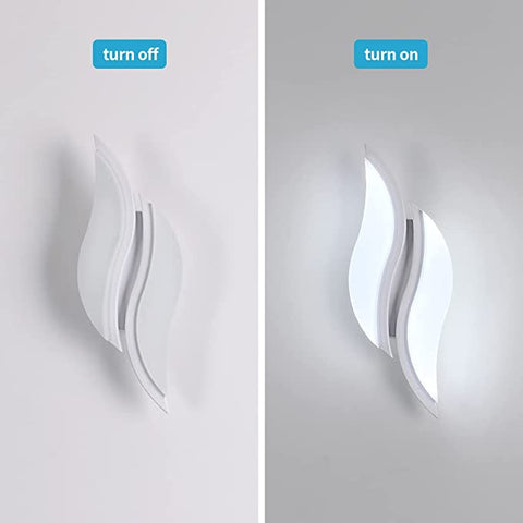 Applique da parete a LED per interni, moderna lampada da parete 20W 2300LM, lampada da parete in acrilico per soggiorno, camera da letto, scale, luce bianca fredda 6500K, colore bianco
