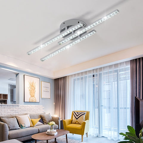 Plafoniera moderna a LED, plafoniera LED da incasso con 3 luci, plafoniera moderna per camera da letto, soggiorno, sala da pranzo, cucina