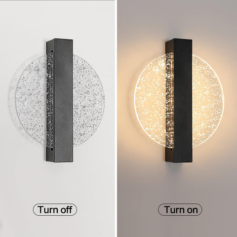 Lampada da parete a LED moderna dimmerabile rotonda 3000K/4000K/6000K per camera da letto, soggiorno, corridoio, ingresso Nero