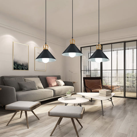 Lampadario Industriale, Lampada a Sospensione retrò in Metallo Nero E27 Lampada a Sospensione Industriale, Lampadario a LED Moderno Semplice Lampada a Sospensione Antica Creativa per Cucina Soggiorno Camera da Letto