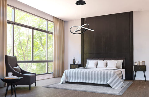 Lampadario LED moderno, plafoniera LED in alluminio, lampada a sospensione 35W 3150Lumen per soggiorno, sala da pranzo, camera da letto