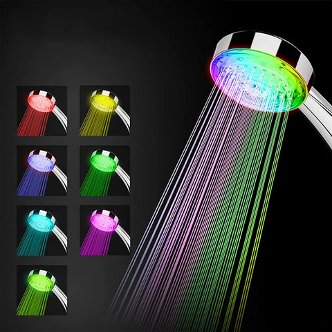 Soffione doccia a LED, soffione doccia universale per bagno, controllo automatico della temperatura a 7 colori, soffione doccia a risparmio idrico ad alta pressione, per casa, hotel, bagno