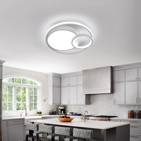 Plafoniera LED, Lampada da soffitto 50W 5600lm, Plafoniera moderna LED per camera da letto Soggiorno Corridoio Ufficio Bagno Cucina Luce bianca fredda 6000K