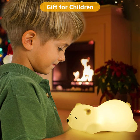 Luce notturna per bambini Luce notturna per bambini, Luce notturna per bambini Luce notturna per bambini ricaricabile tramite USB, Lampada da comodino portatile a LED per bambini Lampada da comodino per ragazzo in silicone Regalo per bambina