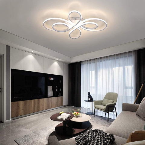 Plafoniera moderna a led dimmerabile lampada da soffitto a forma di fiore creativo 3000K-6000K per soggiorno camera da letto sala da pranzo ufficio bianco 