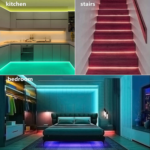 Striscia LED WiFi 10M Striscia LED APP, Sincronizzazione camera da letto LED con musica, Luce LED multicolore con telecomando per camera da letto, cucina, TV, feste