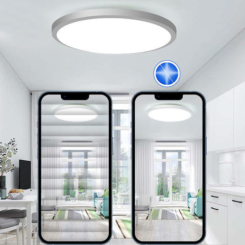 Plafoniera a LED dimmerabile RGB 3000K-6500K Plafoniera a LED rotonda per bagno IP54 impermeabile per bagno, camera da letto, soggiorno, cucina ?30CM 