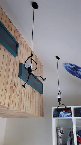 Lampadario a sospensione per soggiorno E27 Lampadario per cameretta per bambini in ferro, lampadario per soggiorno creativo a forma di cartone animato