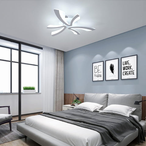 Plafoniera moderna a LED, plafoniera dal design creativo a V da 36W 4000LM, lampada da soffitto in acrilico bianco per camera da letto, soggiorno, ristorante, cucina, bianco freddo 6500K 
