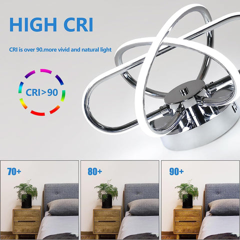 Plafoniera a LED dal design moderno 6000K Lampada da soffitto a forma di fiore creativo per soggiorno, camera da letto, sala da pranzo, ufficio, bianco