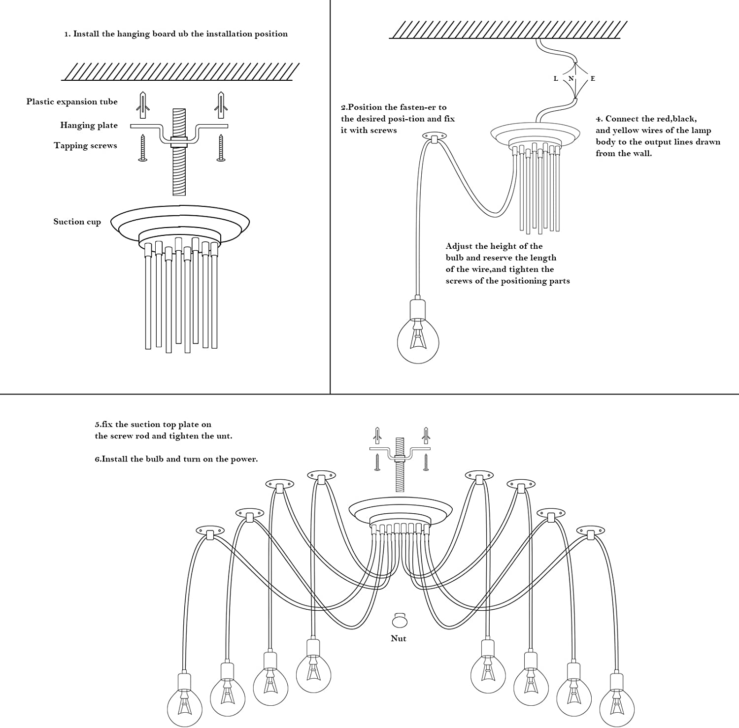 Dessin d'installation du lustre