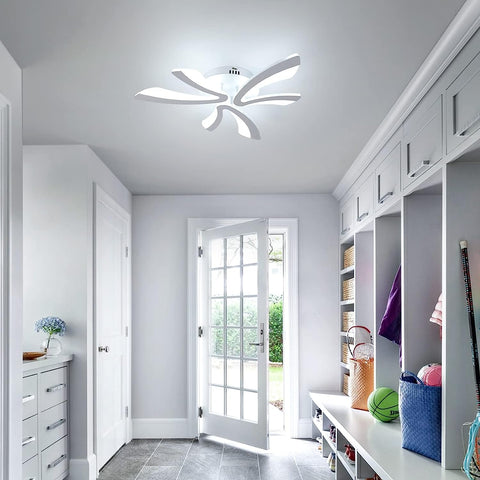 Plafoniera moderna a LED, plafoniera dal design creativo a V da 36W 4000LM, lampada da soffitto in acrilico bianco per camera da letto, soggiorno, ristorante, cucina, bianco freddo 6500K 