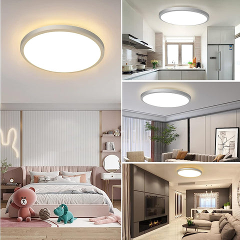 Plafoniera a LED dimmerabile RGB 3000K-6500K Plafoniera a LED rotonda per bagno IP54 impermeabile per bagno, camera da letto, soggiorno, cucina ?30CM 