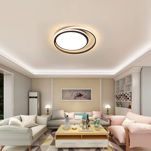Plafoniera LED dimmerabile da 48 W con telecomando, moderna plafoniera LED per interni, lampada da soffitto LED rotonda per bagno, camera da letto, cucina, soggiorno, sala da pranzo, ufficio 