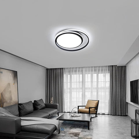 Plafoniera LED dimmerabile da 48 W con telecomando, moderna plafoniera LED per interni, lampada da soffitto LED rotonda per bagno, camera da letto, cucina, soggiorno, sala da pranzo, ufficio 