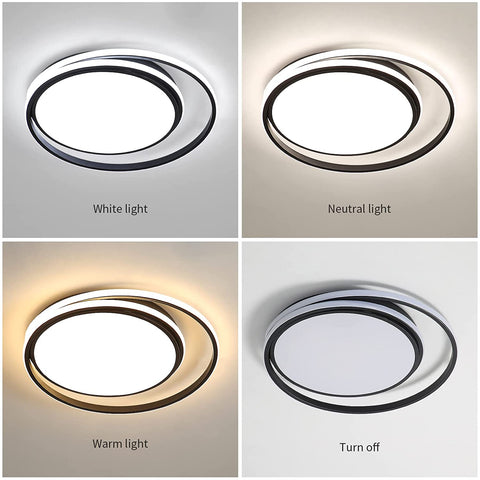 Plafoniera LED dimmerabile da 48 W con telecomando, moderna plafoniera LED per interni, lampada da soffitto LED rotonda per bagno, camera da letto, cucina, soggiorno, sala da pranzo, ufficio 