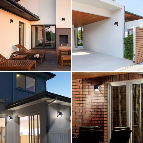 4 pezzi lampada da parete solare per esterni 220 LED sensore di movimento lampada da parete a LED per cortile giardino corridoio terrazza vicino muro percorso patio villa 