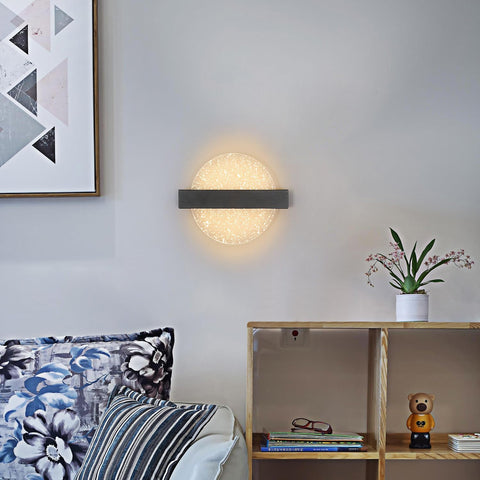 Lampada da parete a LED moderna dimmerabile rotonda 3000K/4000K/6000K per camera da letto, soggiorno, corridoio, ingresso Nero