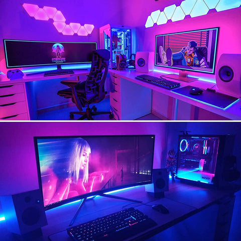 Striscia LED da 5 m, LED flessibile per ambienti RGB luminoso, Striscia LED multicolore con telecomando per camera da letto, cucina, TV, feste