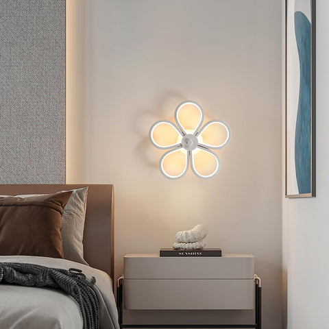 Plafoniera a LED da 30W Design moderno a forma di fiore creativo 3000K Lampada da soffitto bianca calda per soggiorno Camera da letto Sala da pranzo Ufficio Bianco 