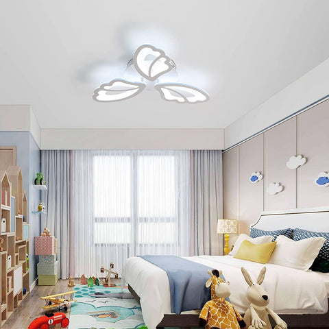 Plafoniera LED 42W 3480 Lumen, Lampada da soffitto moderna bianca, Plafoniera in acrilico 6000K, 3 ali da assemblare, per soggiorni, camere da letto