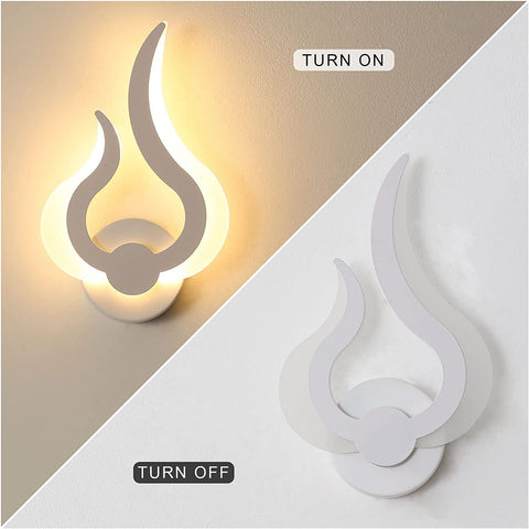 Applique LED per interni, moderna lampada da parete LED da 12 W, bianco caldo 3000 K, 220 V, acrilico, a forma di fiamma, luci notturne montate, per soggiorno, corridoio, camera da letto, L 18 cm * A 30 cm