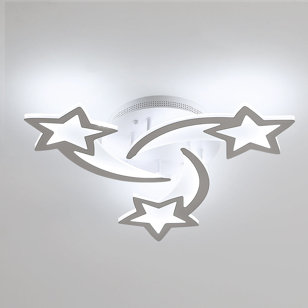 Plafoniera LED 30W, Plafoniera Moderna a Forma di Stella per Camera da Letto dei Bambini, Luce Bianca Fredda 6000K 