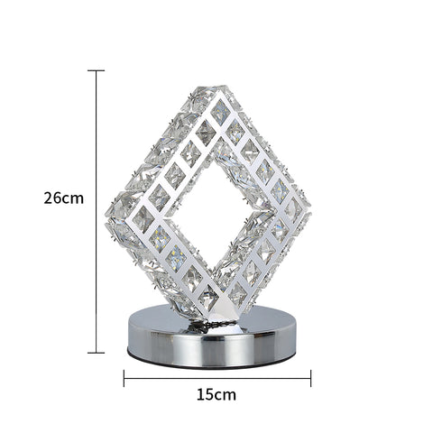 Lampada da tavolo moderna in cristallo, lampada in cristallo LED, luce bianca 6000K.