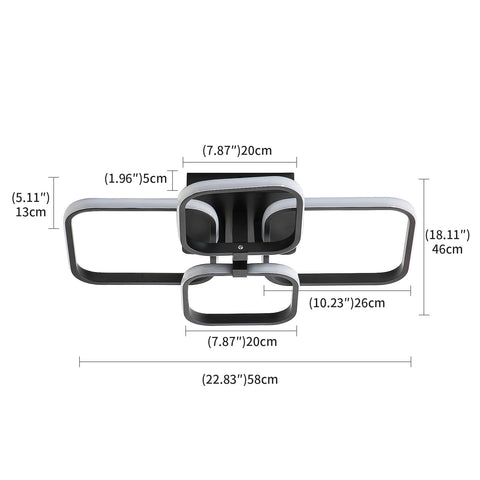 Détails du plafonnierTableau des tailles de plafonnier