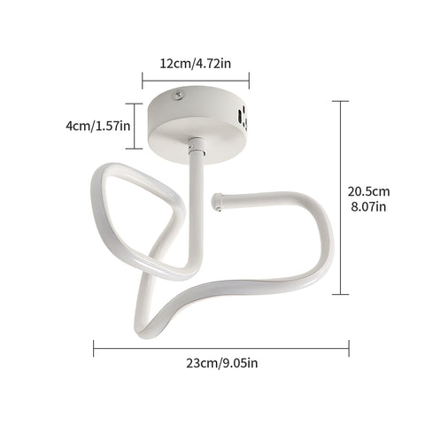 Plafoniera a LED da 16 W, moderna lampada da soffitto in metallo acrilico e alluminio, luce bianca 6000 K, moderna plafoniera a LED per soggiorno, camera da letto e cucina.