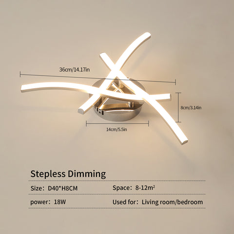 Plafoniera a LED dimmerabile, plafoniera con telecomando, lampadario dal design moderno ondulato da 18 W per corridoio camera da letto soggiorno