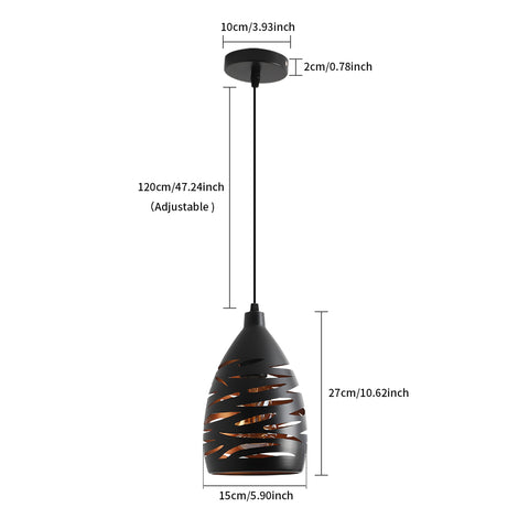 Moderna lampada a sospensione a LED, lampadario industriale intagliato cavo, lampada da soffitto a sospensione in gabbia di metallo, paralume nero, lampada E27 per soggiorno, cucina, corridoio, ristorante, loft, caffetteria, bar 