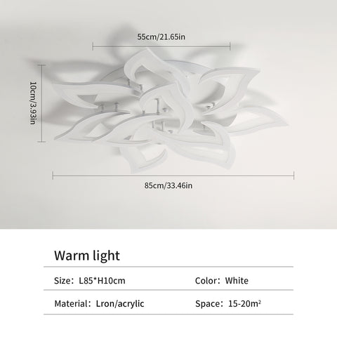 Plafoniera a LED, lampada da soffitto 90W 8100LM 3500K, lampada da soffitto a LED Lotus per soggiorno, camera da letto, bagno