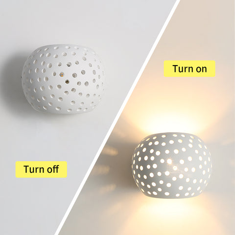 Lampada da parete moderna Lampada da parete in gesso bianco Lampada da parete a LED 5W Illuminazione bianca calda per scale nel corridoio del soggiorno della camera da letto