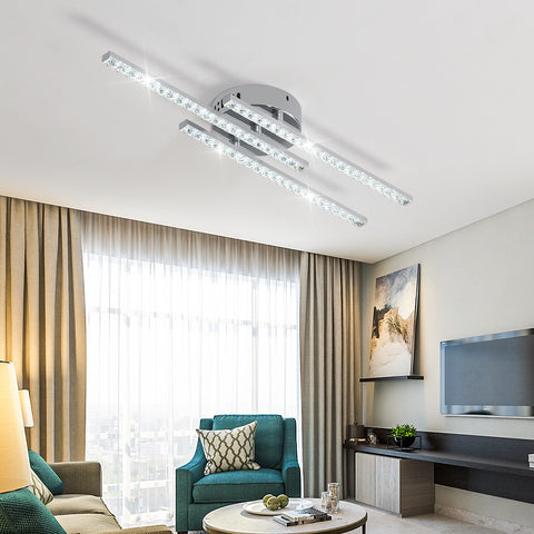 Plafoniera moderna a LED, plafoniera LED da incasso con 3 luci, plafoniera moderna per camera da letto, soggiorno, sala da pranzo, cucina