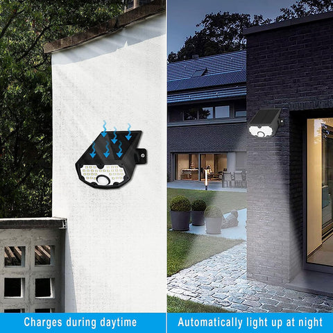 Lampada da parete a LED con sensore di movimento esterno a luce solare 6000K per cortile giardino corridoio terrazza vicino al muro percorso patio villa