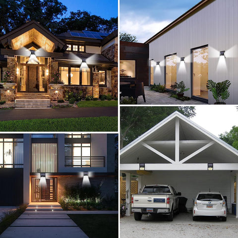 4 pezzi lampada da parete solare per esterni 220 LED sensore di movimento lampada da parete a LED per cortile giardino corridoio terrazza vicino muro percorso patio villa 