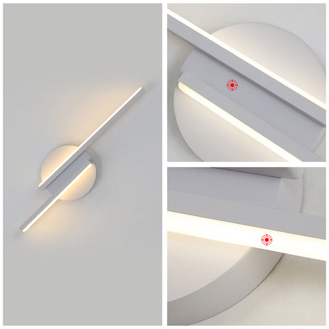 Lampada da parete a LED moderna per interni, applique in alluminio per soggiorno corridoio bagno scala luce notturna (bianca) luce calda 3000K