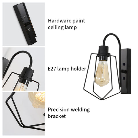 Lampada da parete vintage per interni, lampada da parete industriale E27 per corridoio bar, adatta per camere da letto, ristoranti, caffè, corridoi
