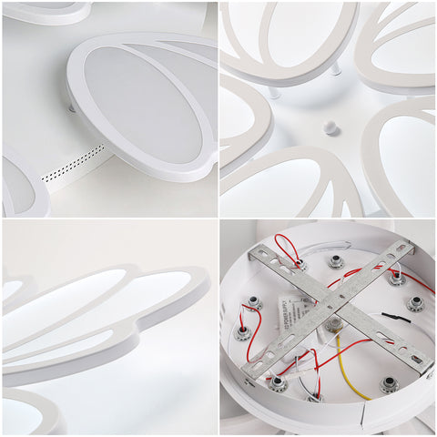 Plafoniera a LED, moderna lampada da soffitto a LED Petal, lampada a sospensione bianca 60W 5600LM, luce bianca 6000K, plafoniera a LED per soggiorno, cucina, camera da letto, sala da pranzo, Ø63cm 