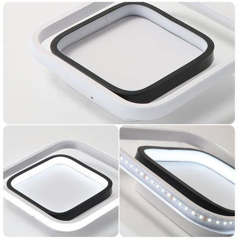 Plafoniera a LED, moderna plafoniera da soffitto 30W 3300lm, 6000K, lampada da soffitto in acrilico e metallo, per soggiorno, camera da letto, sala da pranzo