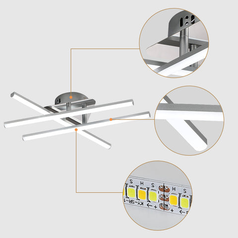 Lampada da soffitto a LED, Plafoniera a LED minimalista da 18 W, Luci bianche fredde, 6500K, LED integrati, Plafoniera per camera da letto, soggiorno, sala da pranzo, IP20