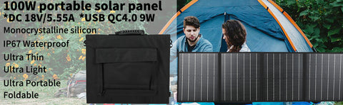 Titolo ottimizzato in francese: caricatore solare pieghevole da 100 W, 18 V, borsa portatile per attività all'aperto