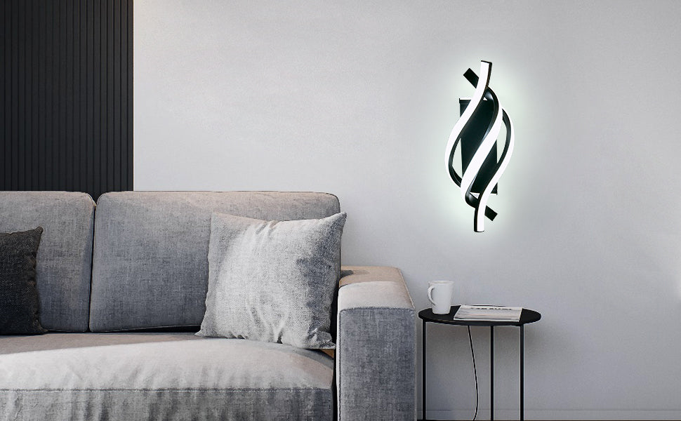 Applique Murale Interieur, Lampe LED Murale Moderne 19W Design Incurvée IP20