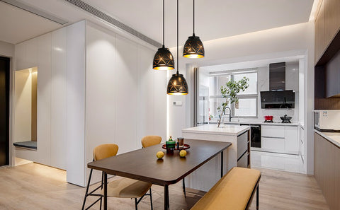 3 Lampade a sospensione retrò, Lampadario industriale intagliato cavo, Lampada da soffitto in metallo vintage E27, Illuminazione per soggiorno Cucina Corridoio Ristorante Loft Café Bar