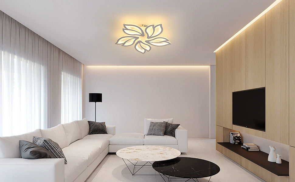 Plafonnier LED Dimmable, Creative Fleur de Forme Lampe de Plafond Moderne Lustres LED