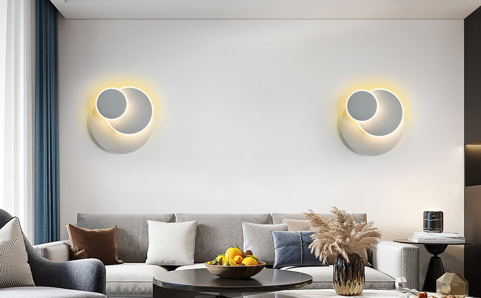 Applique murale LED 15W, Créatif eclipse 3 en 1 Protection Solide Applique Murale Interieur Lampe 