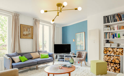 Plafoniera industriale, lampada da soffitto retrò, lampadari LED moderni in metallo dorato a 4 lampade E27 per camera da letto, soggiorno, cucina, ufficio, bar, ristorante