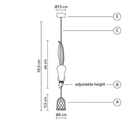 Lampadario in resina scoiattolo, moderna lampada industriale a sospensione per animali per lampade da cucina per camerette-blu